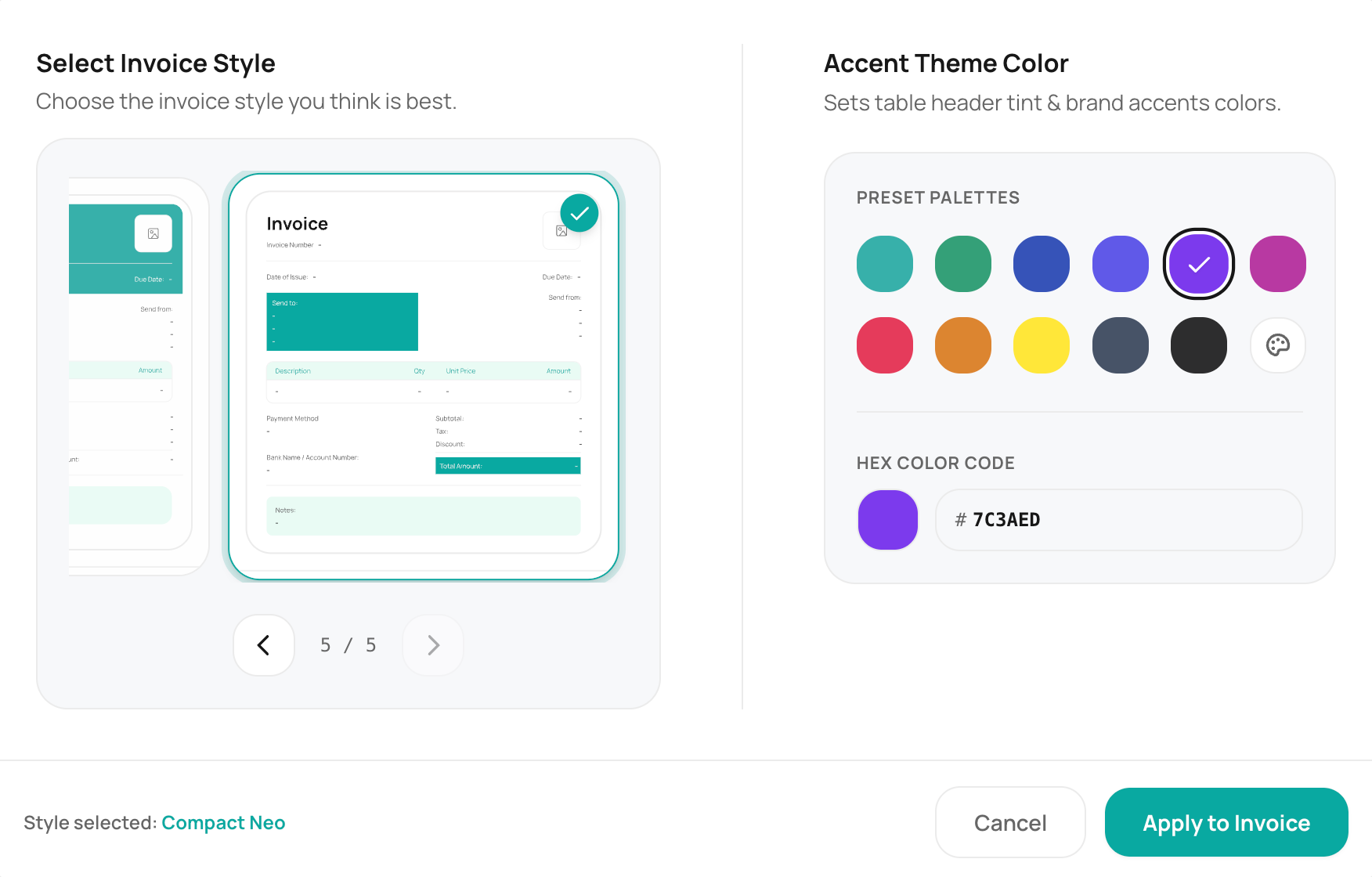 5 Style Layouts & Custom Colors